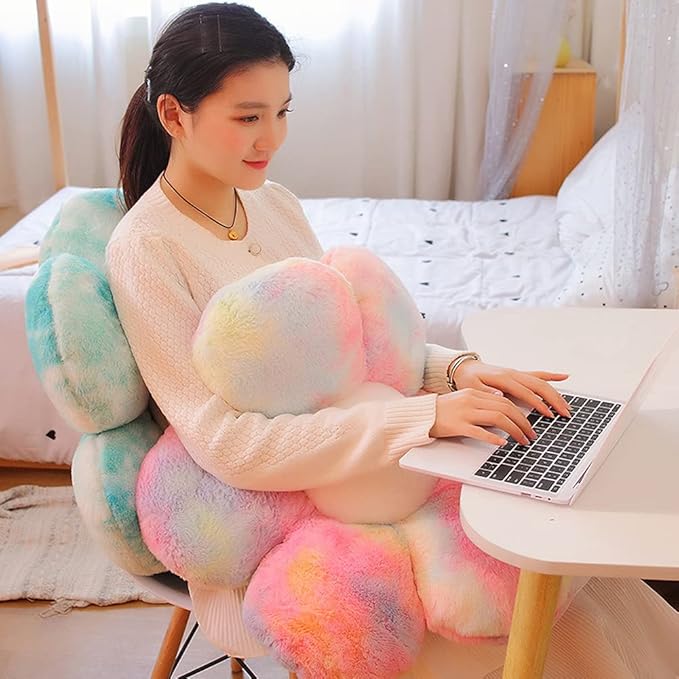 lannery Flower Plush Throw Pillows, Flower Floor Pillow Seating Cushion Toy for Reading, Room, Watching TV (25.6", Color)