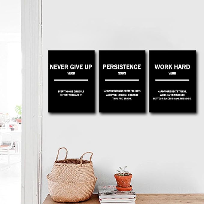 Inspirational Wall Art Successful Entrepreneur Quotes Poster Printing 3 Pieces Always Remind Yourself Posters Print for Living Room Teens Room Gym Workplace Artwork Ready to Hang [36''W X 16''H]