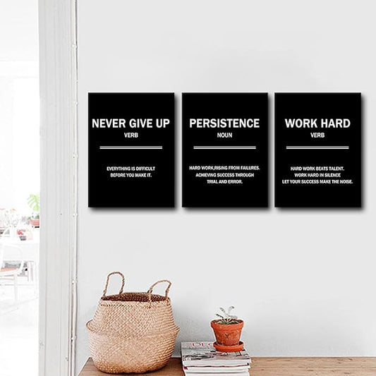 Inspirational Wall Art Successful Entrepreneur Quotes Poster Printing 3 Pieces Always Remind Yourself Posters Print for Living Room Teens Room Gym Workplace Artwork Ready to Hang [36''W X 16''H]