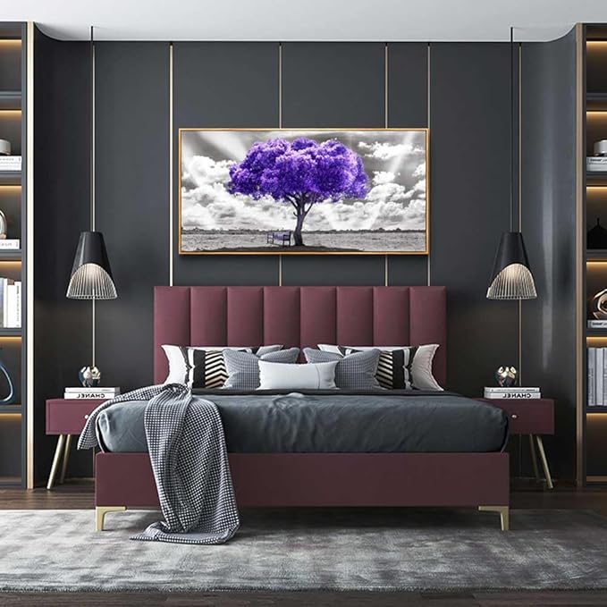 hyidecorart Large Size Wall Decor For Living Room Wood Framed Canvas Wall Art For Bedroom Decoration Office Pictures Artwork Abstract Black and White Wall Painting Ready to Hang 24" x 48"