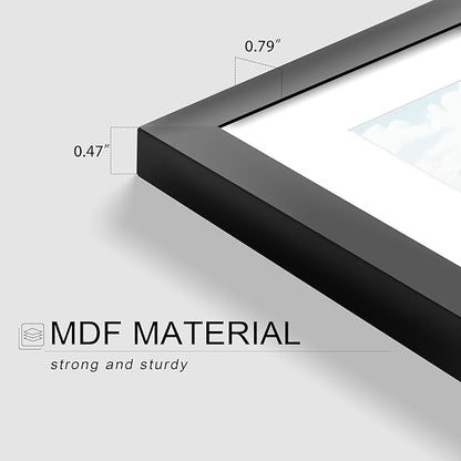 Picrit 12x18 Poster Frame Set of 12, Display 11 x 17 with Mat or 12 x 18 without Mat, Photo Frames for Wall Mounting Display, Black