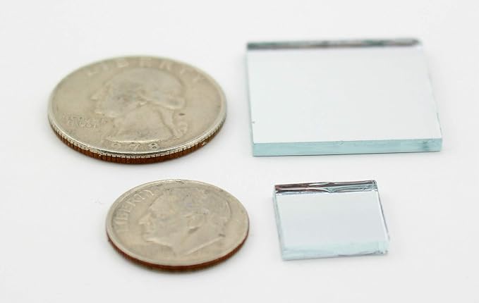 Small Mini Square Craft Mirrors Bulk 0.5 & 1 Inch 100 Pieces Mirror Mosaic Tiles