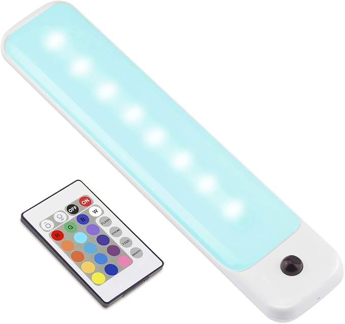 LUXSWAY LED Color Light Bar with Battery Operated,Dimmable Night Lighting, Stick On Light Bar Mulit-Color Changing for Closet,Stair,Shelf, Under Cabinet,DIY Effect