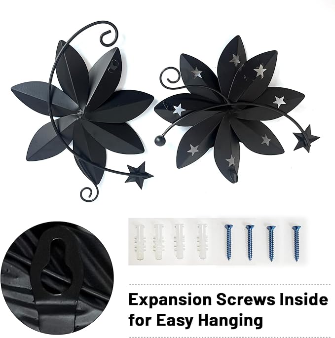 LIFFY Metal Leaf Wall Art (Black & Gold 2)