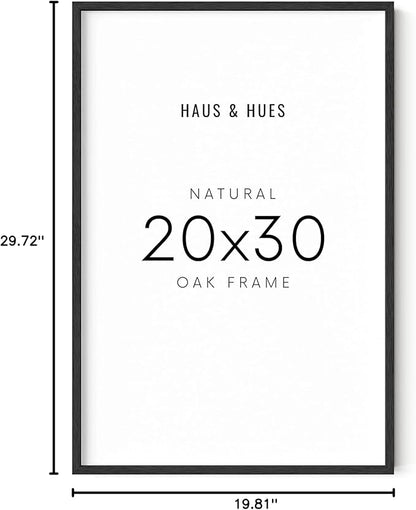 HAUS AND HUES 20x30 Black Oak Frame - Poster Holder, Art Display, Wall Mount (Wooden Frame)