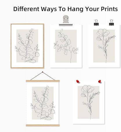 Neutral Botanical Prints Wall Art Flower Minimalist Canvas Wall Decor Vintage Line Wall Art Floral Plant Painting Pictures Beige Boho Artwork Farmhouse Poster for Bedroom 16x24 Inch Unframed Set of 3