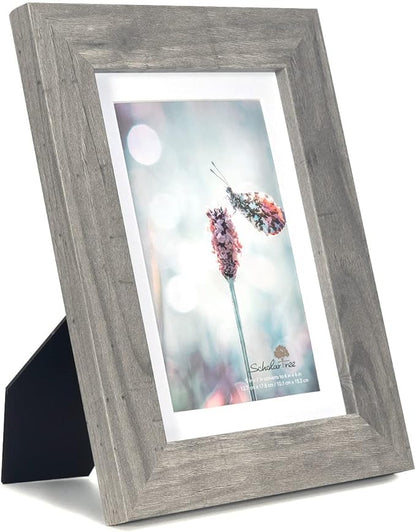 Grey 5x7 Picture Frame,Display 5x7 without Mat or 4x6 with Mat
