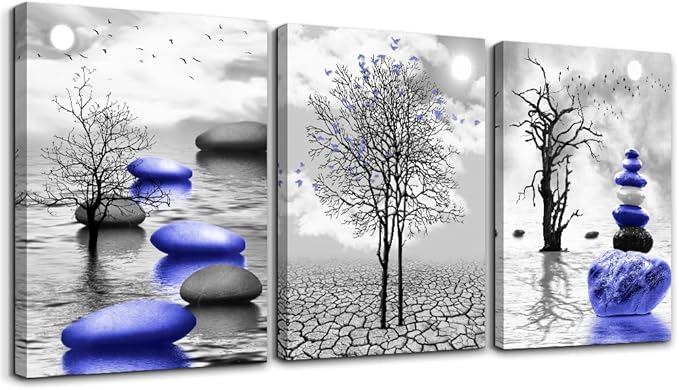 TTHYUEWS Large Wall Art - Modern Decor for Living Room, Bedroom & Office - Abstract Black & White Canvas Prints (3 Piece Set)