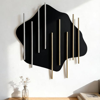 HYVAKUPPA 3D Large Metal Wall Decor Modern Aesthetic Wall Sculptures 19.3”W by 19.7”H Luxury Geometric Circular Decor Wall Art Artwork for Bedroom Dining Living Room Wall Decorations