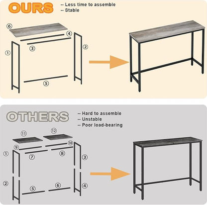 Timberer 39.4” Console Table, Hallway Entrance Table Sofa Table Behind Couch, for Living Room, Entryway, Easy Assembly, Accent Table,Grey