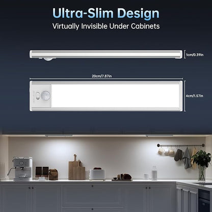 Under Cabinet Lighting,5 Pack Rechargeable Motion Sensor Light Indoor,3 Colors Dimmable,Magnetic Closet Lights Battery Operated,Under Counter Lights for Kitchen,Wardrobe, Hallway, Home
