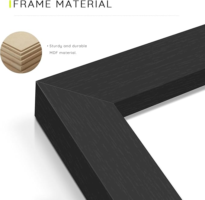 Picrit 8.5 by 11 Picture Frame Set of 12, Wall Gallery 8.5 x 11 Photo Frames without Mat, Multi Photo Display for Home Decor, Black
