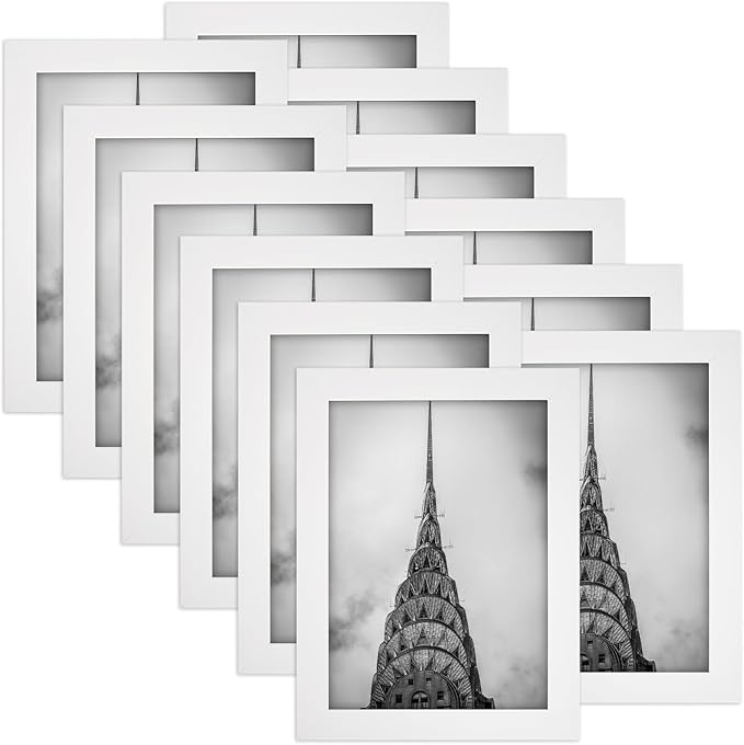 5x7 Picture Frames White Set of 12 for Wall Gallery Collage Photo Frames or Tabletop Display