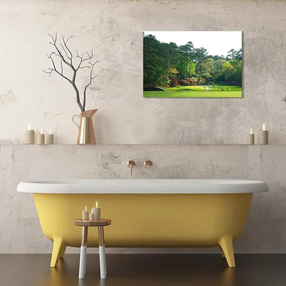Augusta Golf Course Wall Art Golf Course Picture Poster Canvas Prints - Golf Wall Decor for Living Room Bedroom Home Decorations Framed Artwork Ready to Hang(18''H x 24''W)