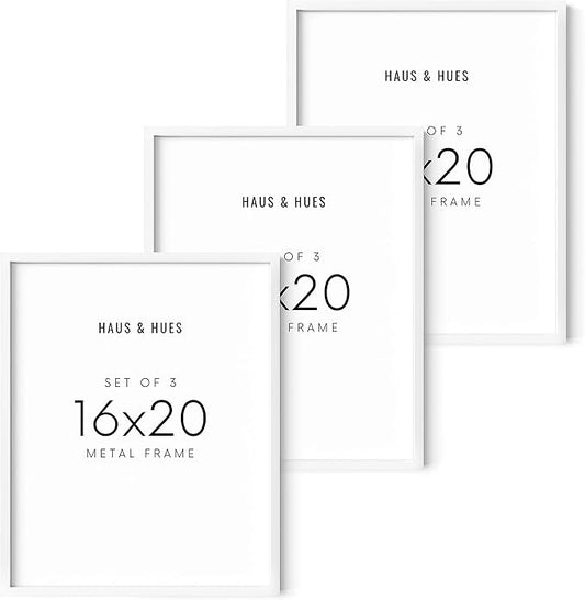 HAUS AND HUES Standalone White Aluminum Frame Set of 3-16x20