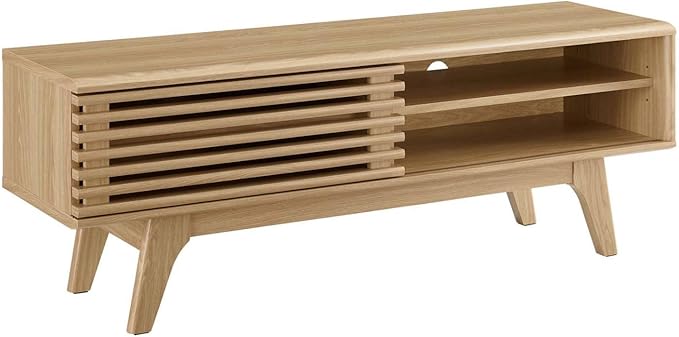 Modway Render Mid-Century Modern Low Profile 48 Inch TV Stand in Oak, 48"