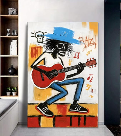 Graffiti Street Wall Art Banksy Painting Artwork Large Size Framed Graffiti Street corner Wall Decor Canvas Prints Street Graffiti Picture for Kid Room Bedroom Ready to Hang -28”Wx44”H