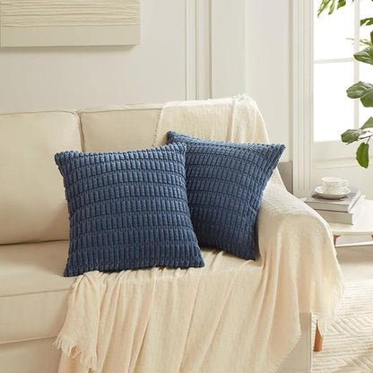 Fancy Homi 4 Packs Decorative Throw Pillow Covers for Living Room Couch Bed, Modern Farmhouse Boho Home Décor Accent Cushion Case, 26" x 26", Dusty Blue