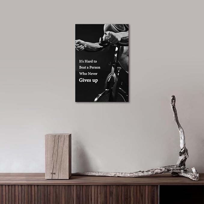 Jumong Motivational Quotes-Never Gives up-Inspirational Office Wall Art, Sport Encouraging Canvas Posters for Office, Living Room Decor, Gallery-Wrapped Canvas Art Set Framed Ready to Hang