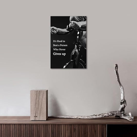 Jumong Motivational Quotes-Never Gives up-Inspirational Office Wall Art, Sport Encouraging Canvas Posters for Office, Living Room Decor, Gallery-Wrapped Canvas Art Set Framed Ready to Hang