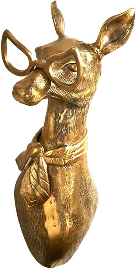 Animal Heads Wall Decor, Deer Head Wall Mount, Resin Animal Sculptures Head Wall Hanging Decoration for Family Living Room Bedroom Bathroom Kitchen Gift (Sheep)