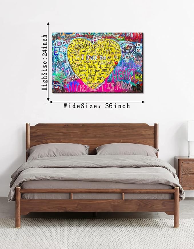 Banksy Graffiti Canvas Wall Print Art Modern Home Artwork Office Wall Decor Canvas Prints and Painting for Living Room Bathroom Giclee Art Framed and Streched Ready to Hang - 24x36inch