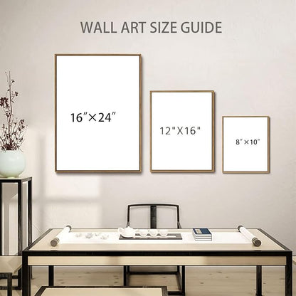 WALLZK Vintage Framed Wall Art Nature Landscape Canvas Prints Farmhouse Wall Decor Cottagecore Artwork for Walls Living Room Bedroom Bathroom 16"x24"