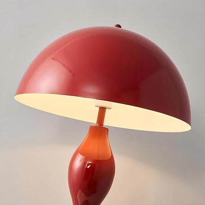 Modern Mushroom Floor Lamp, Red, 59.1 Inch High, 3 Light Colors, Foot Switch