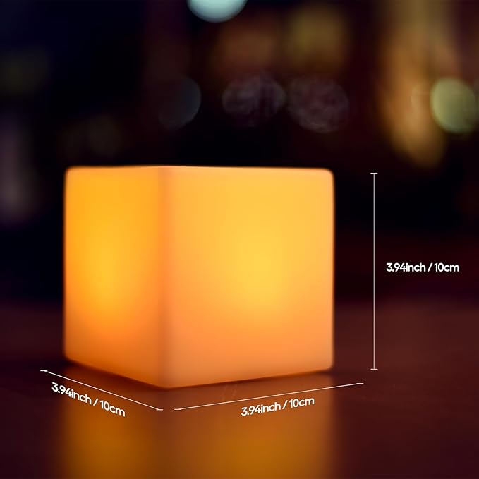 LED Night Light Cube, 4-Inch RGB Mood Lamp with Remote, 16 Colors & 4 Effects, Portable Light for Kids, Battery-Powered Decorative Lamp for Bedroom, Nursery, Party, Gifts & Decor