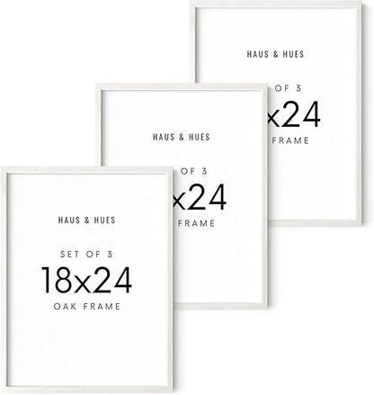 HAUS AND HUES Standalone White Oak Frame Set of 3-18x24