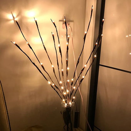 3 Pack Warm White Lighted Twig Branches 60 LED Lights Artificial Tree Willow Branches Lamp for Home Holiday Party Decoration Decor Battery Operated