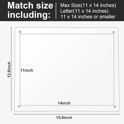 Thyle 8 Pcs Acrylic Photo Frame 11x14'' Clear Floating Picture Frame for Wedding Photos Art Prints Photography Gallery Wall Display Hanging or Tabletop for Living Room Hallway or Entryway (Silver)