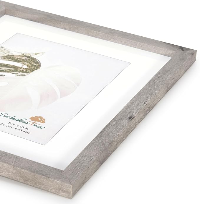Grey 8x10 Picture Frame set of 4, Display 8x10 without Mat Wall Gallery Photo Frames