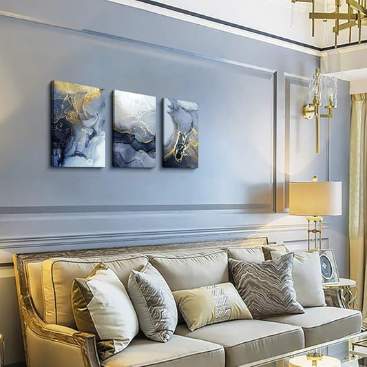Abstract Wall Decor for Living Room Bedroom Wall Art, Ink painting Wall Artworks Hang Pictures for Office Decoration, 12x16inch/Piece, 3 Panels Home Posters