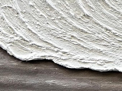 NANKAI Art 24x48 inch Hand-Painted 3D Ocean Waves Oil Painting Natural Scenery White Abstract Canvas Art Mural