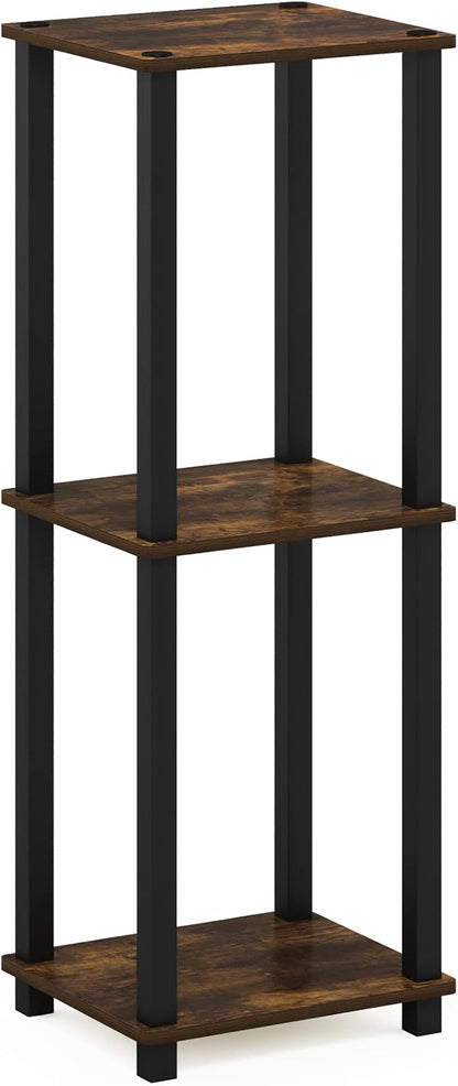Furinno Simplistic End Table, 2-Pack, Amber Pine/Black