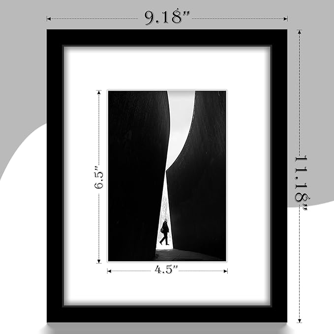 8x10 Picture Frame Sef of 10, Display Pictures 5x7 with Mat or 8 x 10 Without Mat, Photo Frame Collage for Wall Gallery Decor, Hanging or Tabletop Display, Black