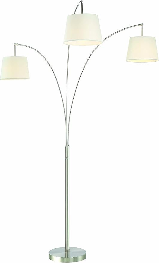 Artiva USA LED602109FSN Luce 84" 3-Arched Floor Lamp with Dimmer, 11 L x 19W x 62 H, Brushed Nickel