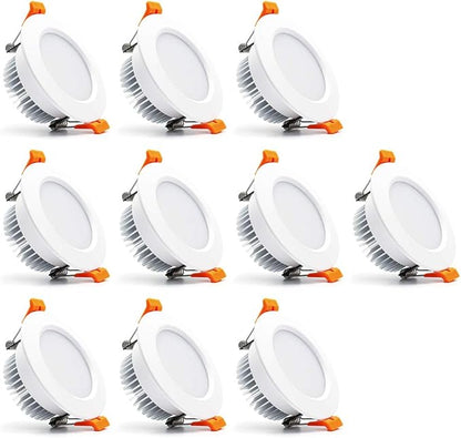 3 inch Dimmable LED Recessed Lighting, 7W Retrofit Downlight, 6000K Daylight White, CRI 80 with LED Driver, as AC 110V Ceiling Light Fixture for Living Room, Kitchen, Bedroom, Hallway, 10 Pack