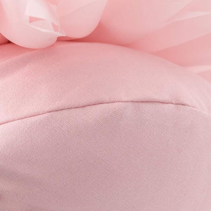Handmade 3D Flower Round Throw Pillow Cute Decorative Daisy Sunflower Accent Cushion Elegant Soft Floral Pillow with Insert for Couch Chair Car Bed Bedroom Living Room Home Decor 14Inch Pink
