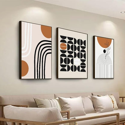 QKF Large Canvas Wall Art With Framed For Living Room Modern Abstract Home Decoration Painting Bohemian wall Decor Bedrooms Offices artwork 3 piece Set 20" X 28"