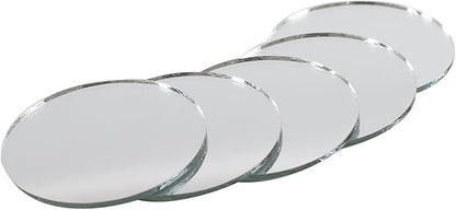 Super Z Outlet Mini Round 2" Inch Small Glass Mirror Circles for Arts & Crafts Projects, Traveling, Framing, Decoration (50 Pieces)