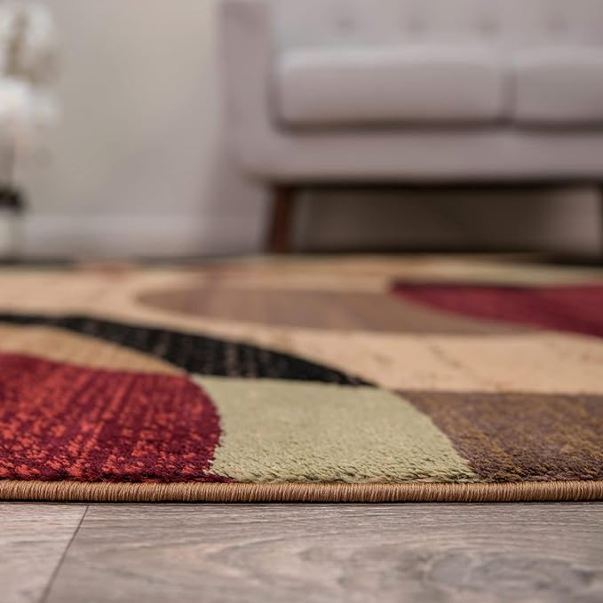 Rugshop Contemporary Abstract Circles Perfect for high Traffic Areas of Your Living Room,Bedroom,Home Office,Kitchen Easy Cleaning Area Rug 2' x 3' Multi