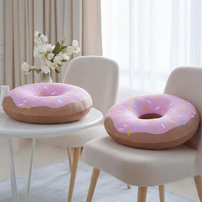 2 Pack Dount Pillows Food Round Throw Pillow 10 x 10 Inch Soft Plush Funny Food Shaped Doughnut Pillow Couch Chair Bed Bedroom Room Home Wedding, Anniversary