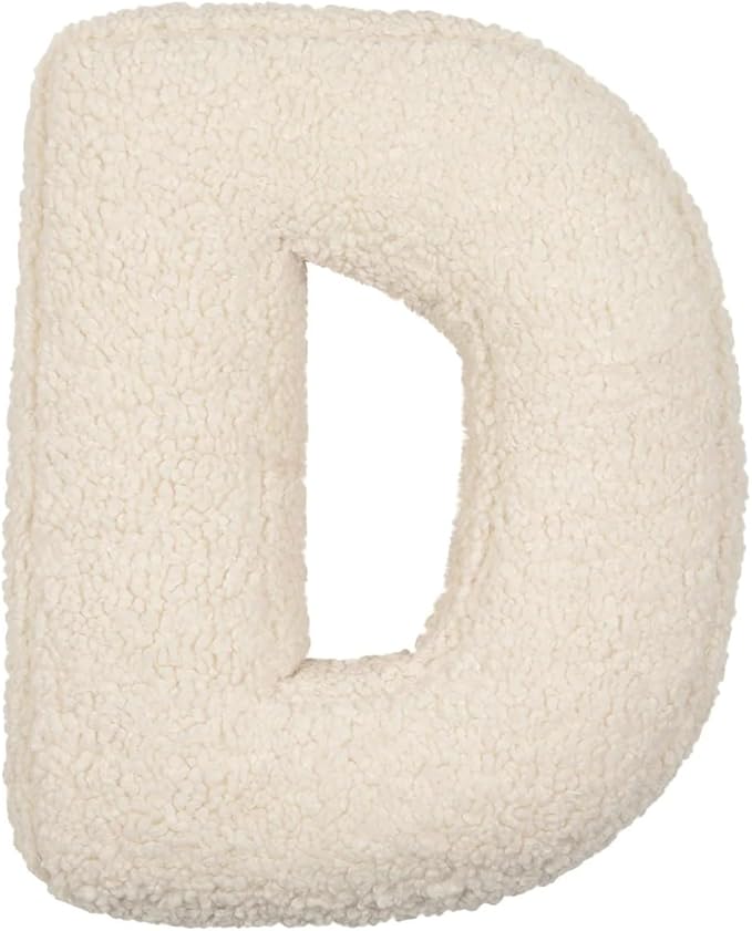 Letter Pillow English Letter Plush Pillow Cozy Lambswool Initial Throw Pillow Alphabets Letter Decorative Cushion Comforting Huggable Stuffed Cushion for Bedroom Sofa（15.7 * 13.8 * 3.9 in）