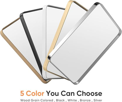 NEWBULIG 30"x30" Gold Wall Mirror, Bathroom Mirrors for Over Sink, Matte Metal Framed Vanity Mirror with Tempered Glass, Entryway, Living Room, Bedroom