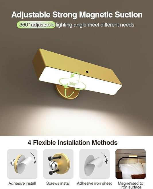 iThird Gold Battery Operated Wall Sconce Lights