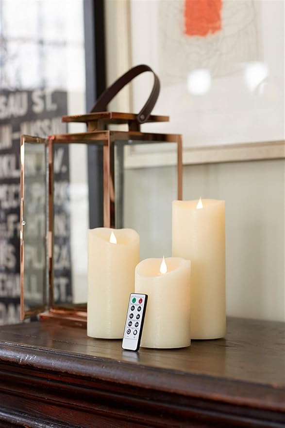 3.5x7 inch Ivory Simplux Flameless LED Candle w/Flickering Moving Flame