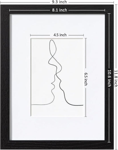 eletecpro 8.5x11 Picture Frames Set of 10, Picture Frame Collage Wall Decor Display 5x7 Photo with Mat or 8.5x11 without Mat, Home Decor Gallery Frame for Table Top or Wall Mounting, Black