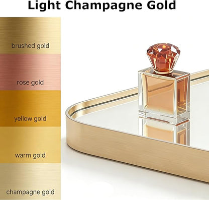 USHOWER Gold Bathroom Mirror 22"x30", Brushed Gold Rectangle Mirror for Over Sink, Aluminum Frame, Anti-Rust, Tempered Glass, Horizontal or Vertical Mounted, Champagne Gold (Neutral Gold)